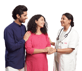 Medical professionals with patient